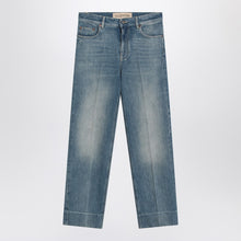  Valentino Faded-effect blue jeans