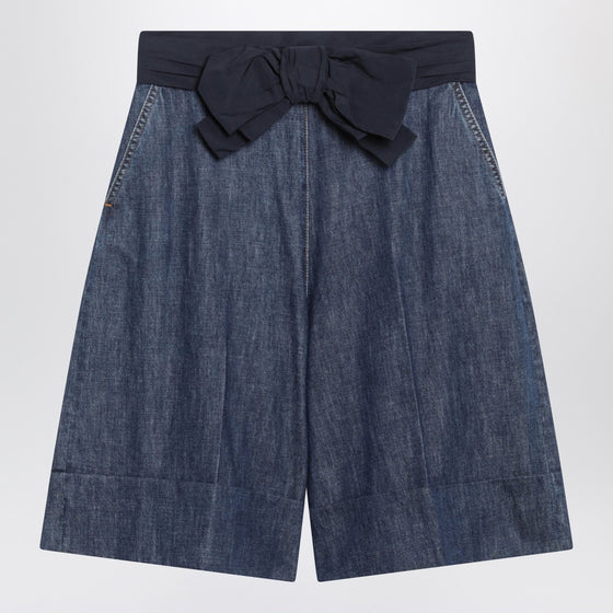 Valentino Denim bermuda shorts with oversized bow