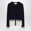 Cardigan with Chez Valentino embroidery in wool