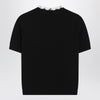 Valentino Black crewneck sweater with crystal details