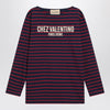 Blue T-shirt with red stripes by Valentino