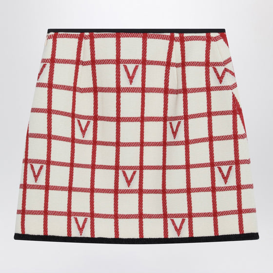 Valentino Ivory skirt with Check Vlogo pattern