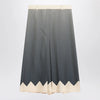 Valentino Blue/ivory silk skirt
