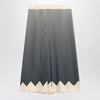 Valentino Blue/ivory silk skirt