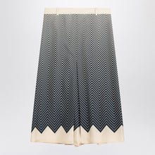  Valentino Blue/ivory silk skirt