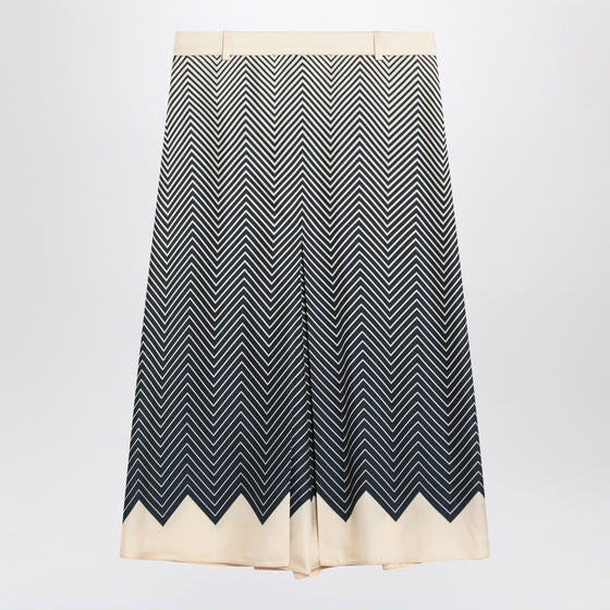 Valentino Blue/ivory silk skirt