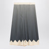 Valentino Blue/ivory silk skirt
