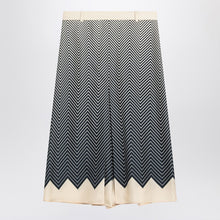 Valentino Blue/ivory silk skirt