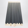 Valentino Blue/ivory silk skirt