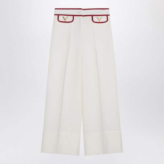 Valentino Ivory trousers with Gold V