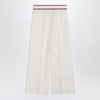 Valentino Ivory trousers with Gold V
