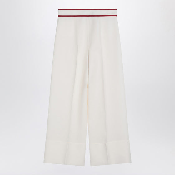 Valentino Ivory trousers with Gold V