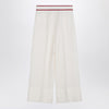 Valentino Ivory trousers with Gold V