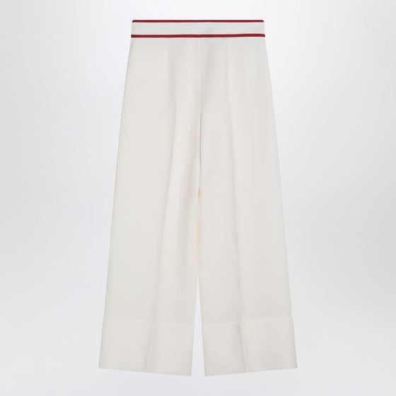 Valentino Ivory trousers with Gold V