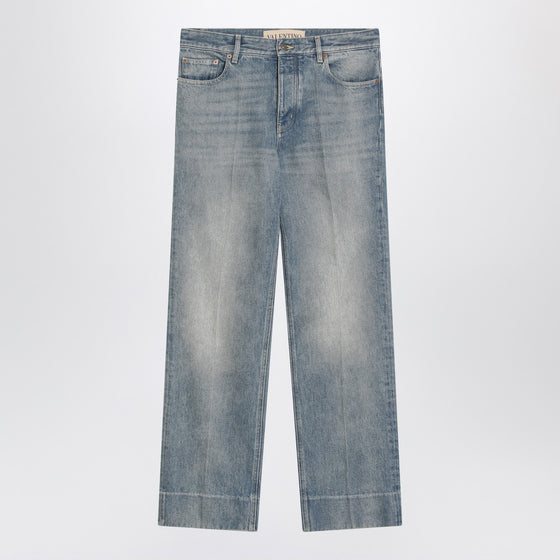Valentino Medium blue washed-effect jeans