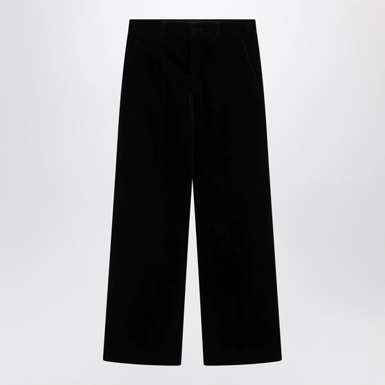 Valentino Black cotton velvet trousers
