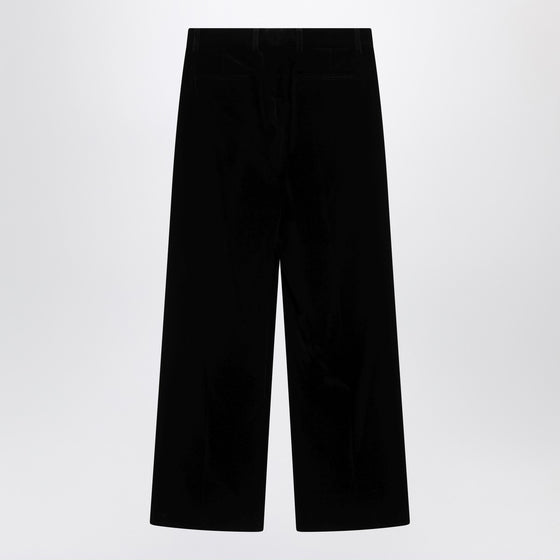 Valentino Black cotton velvet trousers