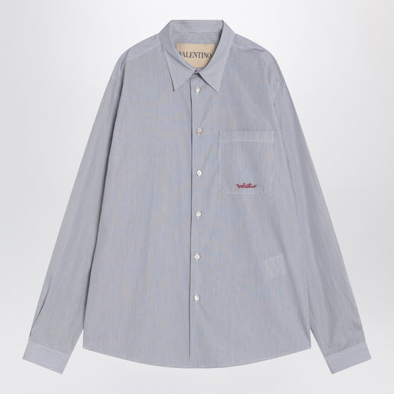 Valentino Light blue cotton shirt with logo