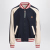 Valentino Blue/cream bomber with mixed wool VLogo