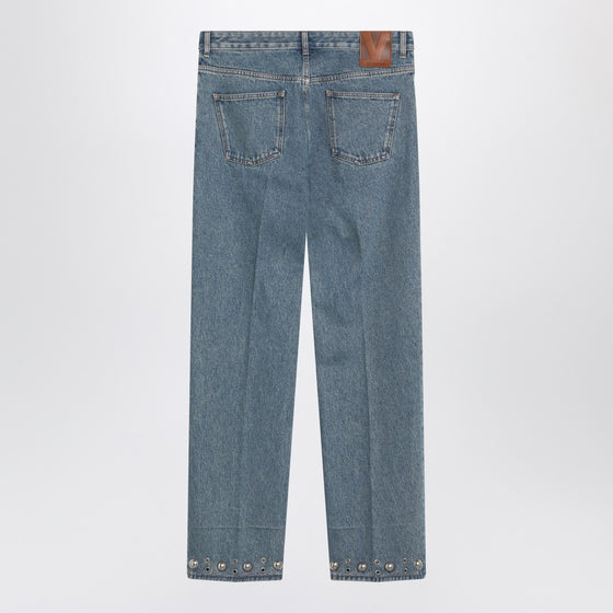 Valentino Medium blue jeans with cabochons