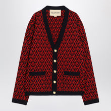  Valentino Jacquard patterned cardigan Toute la V red/navy blue