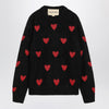 Valentino Jacquard heart pattern sweater black/red