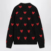 Valentino Jacquard heart pattern sweater black/red