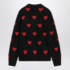 Valentino Jacquard heart pattern sweater black/red
