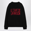 Valentino Black sweater with Le Chat de la Maison patch