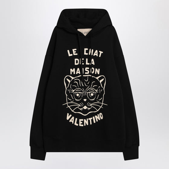 Valentino Black sweatshirt with Le Chat de la Maison patch