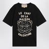 Valentino Black T-shirt with Le Chat de la Maison print