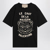 Valentino Black T-shirt with Le Chat de la Maison print