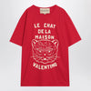 Valentino Red T-shirt with Le Chat de la Maison print
