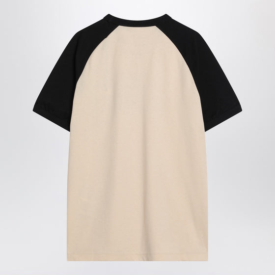 Butter/black T-shirt with Chez Valentino print