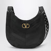 Valentino Garavani Small Hoboho bag in black chevron-pattern nappa