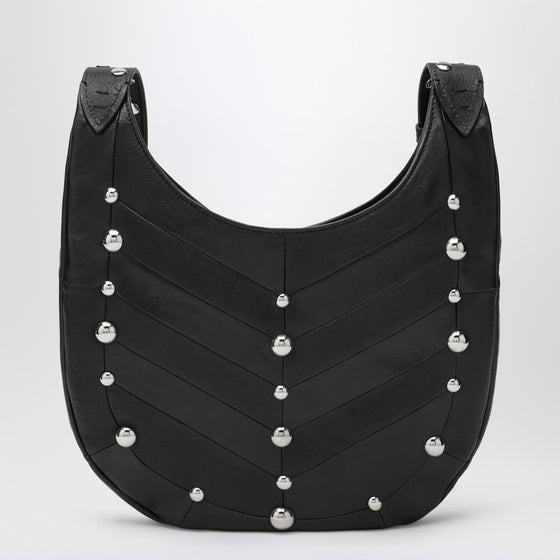 Valentino Garavani Small Hoboho bag with black chevron pattern and studs