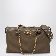  Valentino Garavani Panthea bag in tundra-colored chevron-pattern nappa