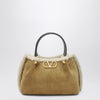Valentino Garavani VLogo Small beige suede bag
