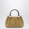 Valentino Garavani VLogo Small beige suede bag