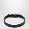 Valentino Garavani Ovalette black leather and crystal bracelet
