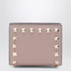 Valentino Garavani Rockstud blush pink grained-leather wallet
