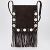 Valentino Garavani Nellcôte brown suede bag with fringes