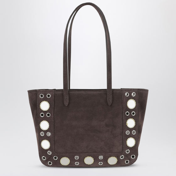 Valentino Garavani Mini tote bag Nellcôte in brown suede leather