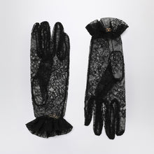  Valentino Garavani Black lace Vlogo Signature gloves