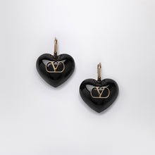  Valentino Garavani Black Coeur Royal earrings