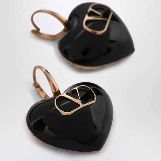 Valentino Garavani Black Coeur Royal earrings