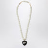 Valentino Garavani Black Coeur Royal pearl necklace