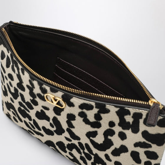 Valentino Garavani Animal-print pony-effect VLogo Signature pouch