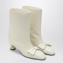  Valentino Garavani Ivory Bowow ankle boots