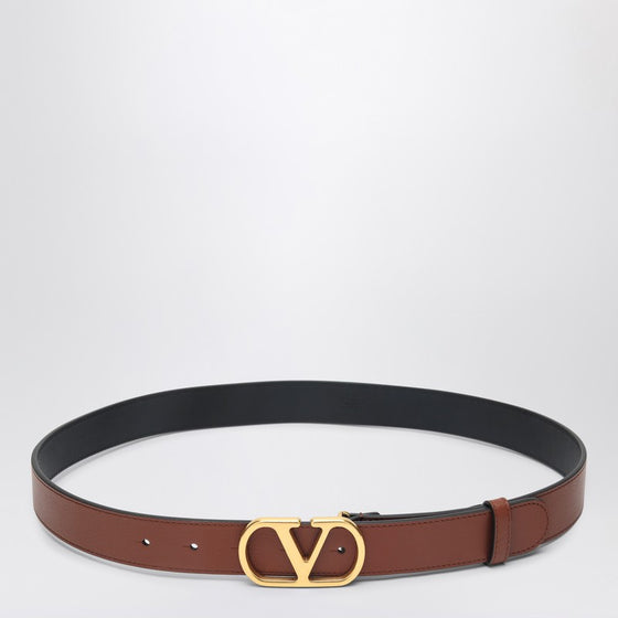 Valentino Garavani Vlogo Signature Deep caramel belt